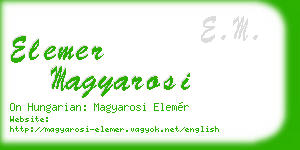 elemer magyarosi business card