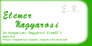 elemer magyarosi business card